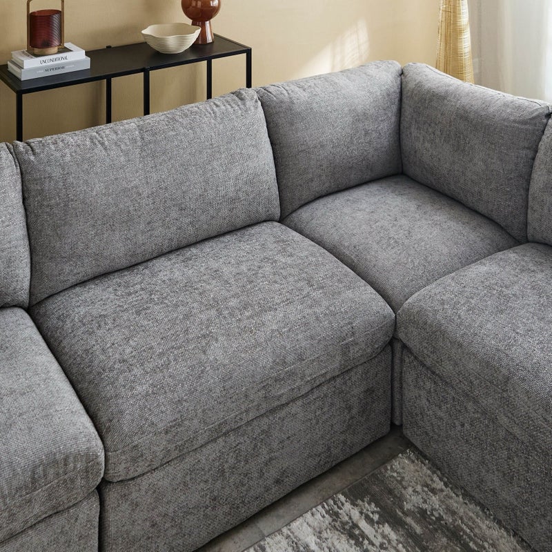 Home Box Armless Fabric Sofa in Grey - Image 1